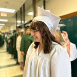 Students in cap and gowns.