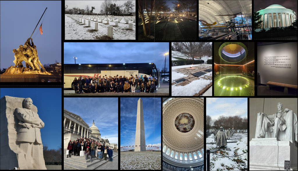 Washington, D.C. trip photos arranged as a montage.