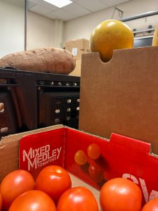 Fresh oranges, grapefruit and sweet potatoes.